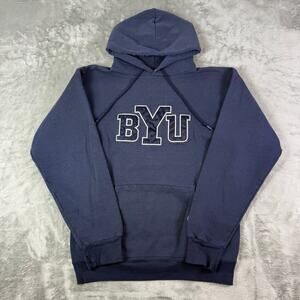 Byu Hoodie Mens Small Blue NCAA College Football Pullover Champion